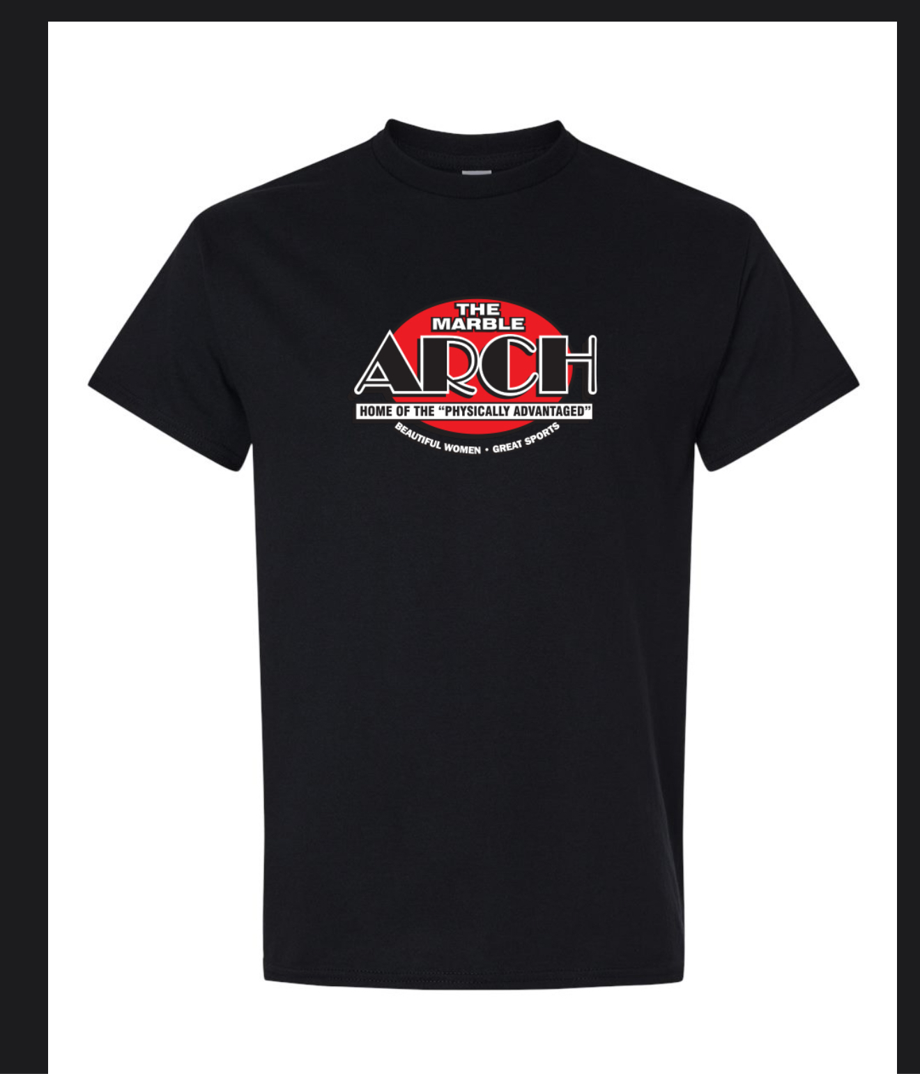 THE MARBLE ARCH black T-shirt artwork